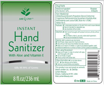 Image Of Label (Mellow Hand Sanitizer 8 Oz)